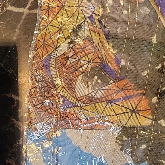 J Mico Sancho Paris France Metro map souvenir Eiffel tower Moulin Rouge 30"scarf - Picture 6 of 9